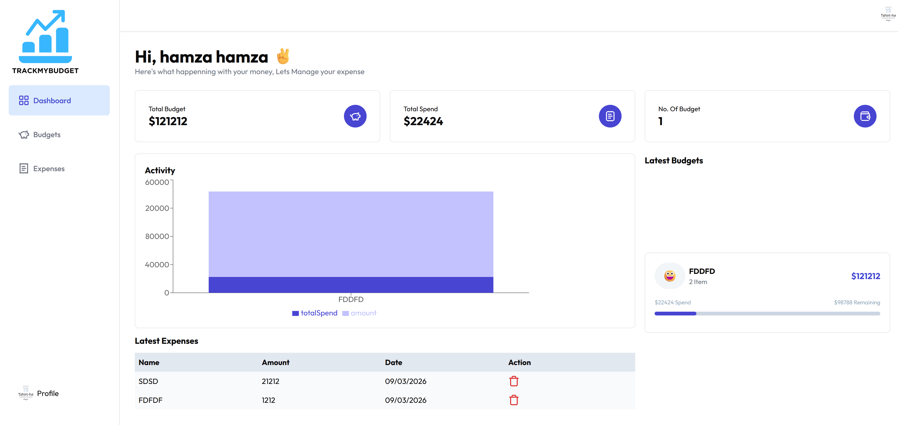 Budget Tracker screenshot 1